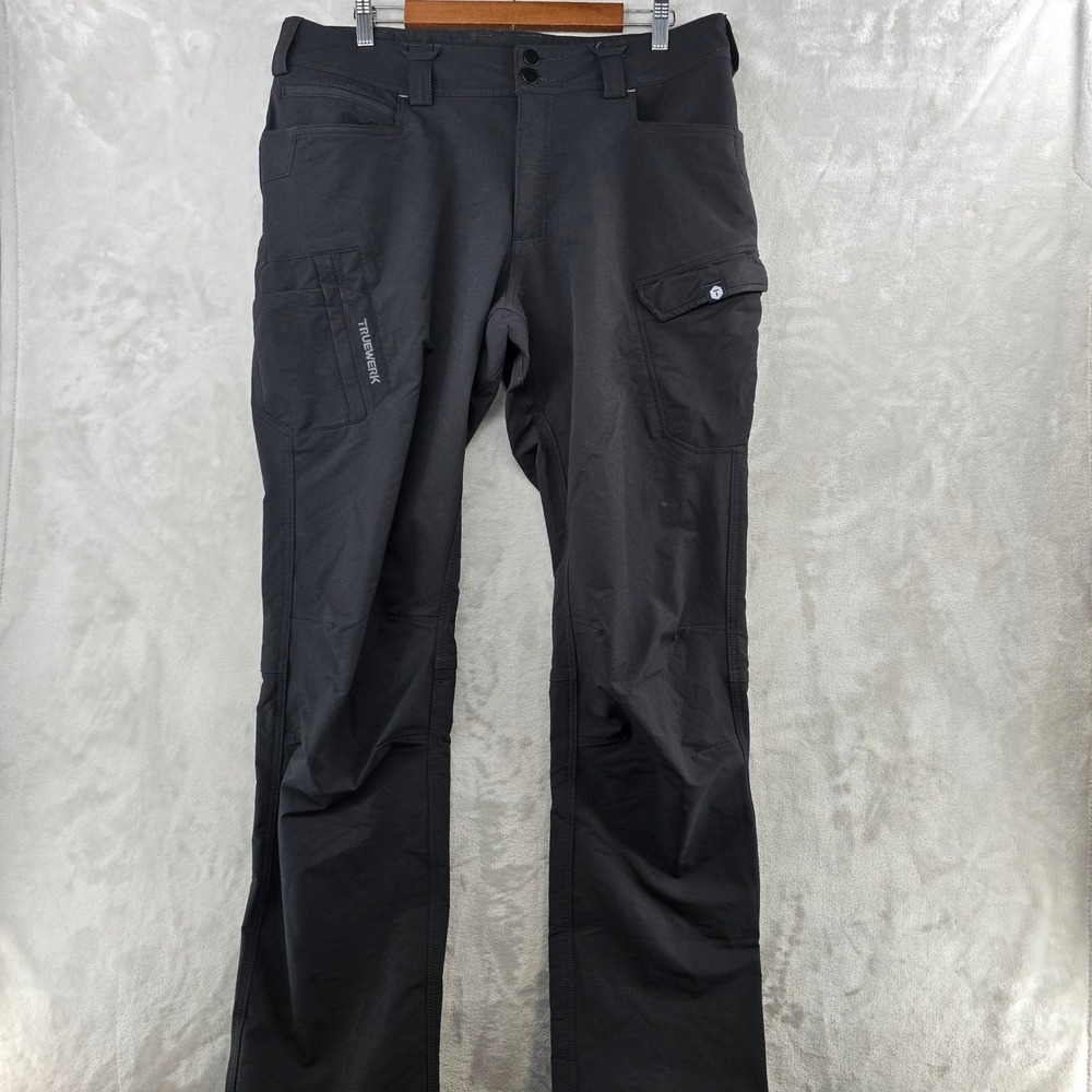 Truewerk T2 Werkpant Mens 36W x 36L Black Technical Cargo Work Pants